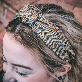 Knotted Headband – Moss Tweed